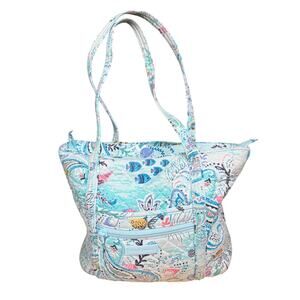Vera Bradley Shoulder Bag Purse Tote Paisley‎ Wave Aquarium Aqua Discontinued VB
